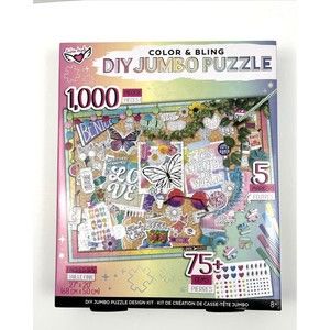 Fashion Angels Color & Bling DIY Jumbo Puzzle Design Kit 1000 Pcs Gems & Markers